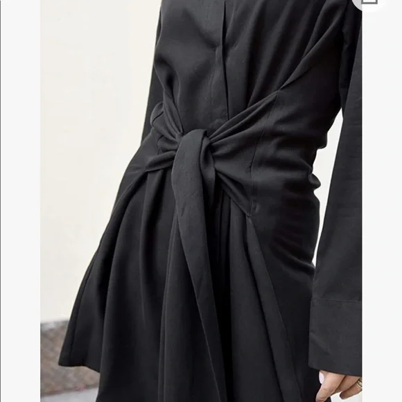 Lisadnyc The Drop Ladies Black Asymmetrical Tie Up Dress Small S - Picture 6 of 7